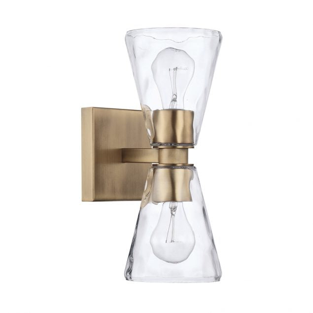 Lyra 2 Light Wall Sconce in Aged Brass by Capital Lighting 627522AD-456