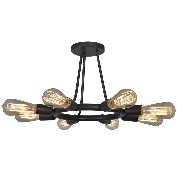 Dakota 8 Light Ceiling Mount by Crystorama in Charcoal Bronze 9043-CZ