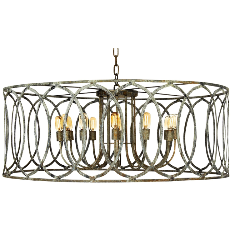 Ella Home Extra Large New Orleans Pendant in grey Deep Ocean PD13
