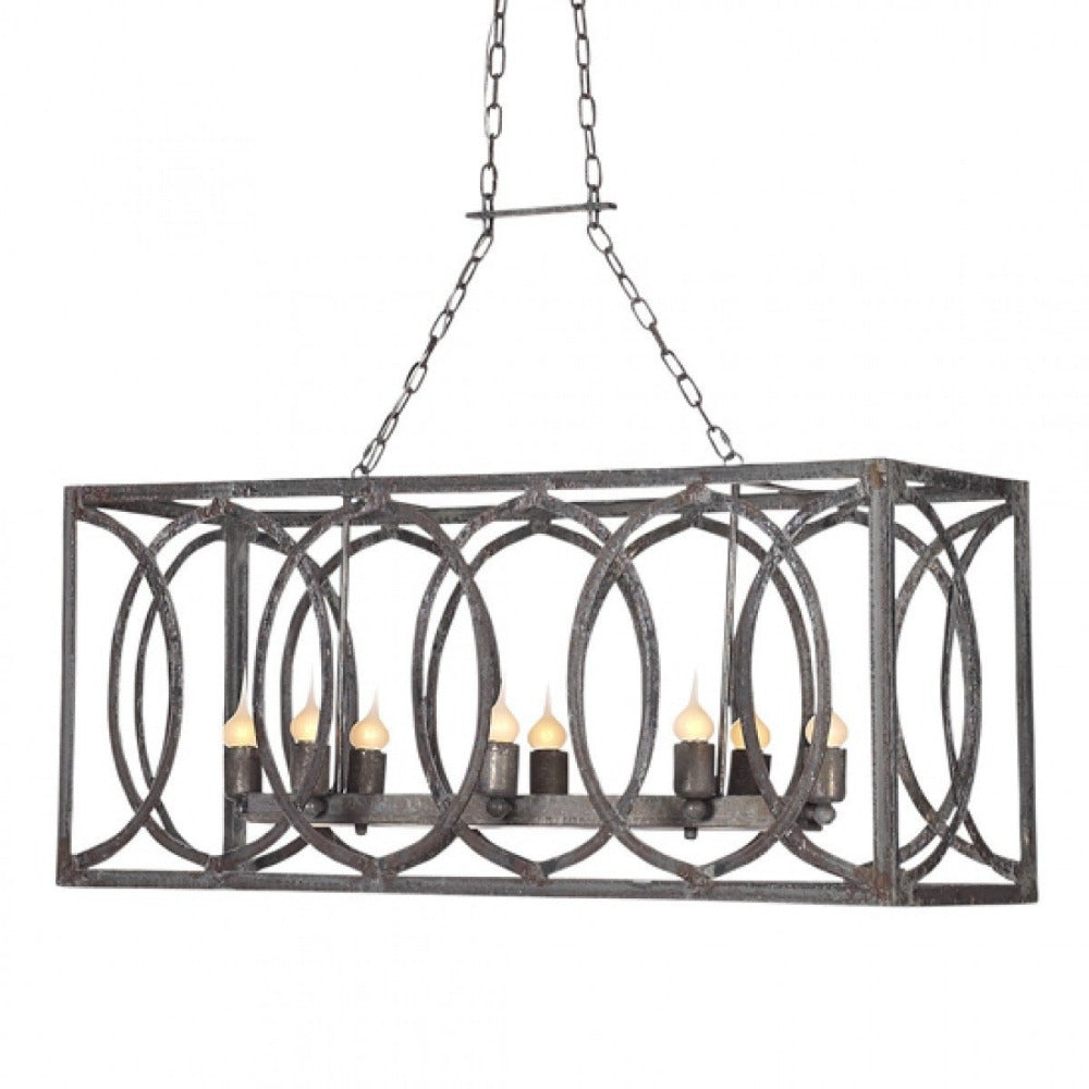 New Orleans Linear Lantern, Linear Chandelier, Deep Ocean