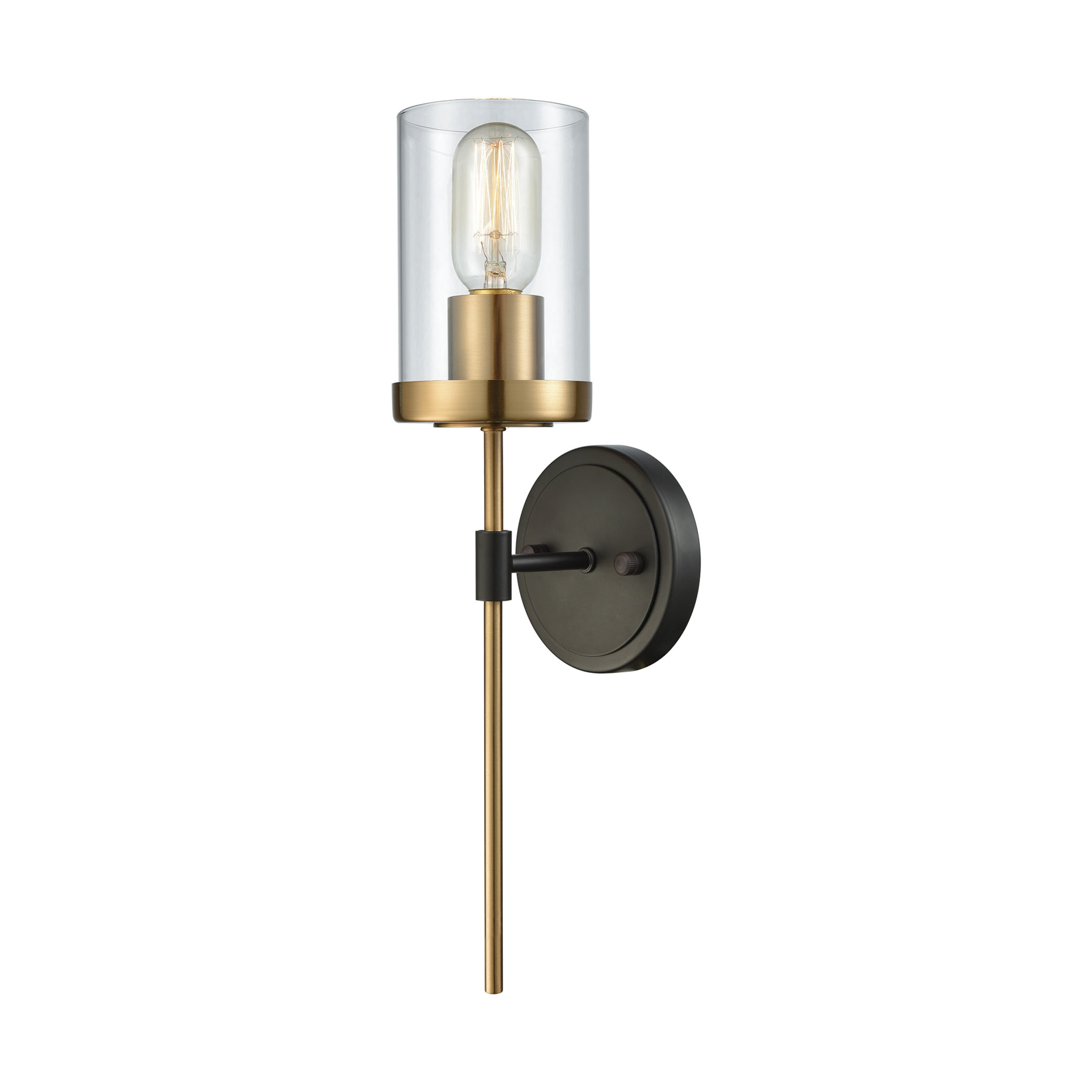 North Haven Satin Brass and Oil Rubbed Bronze Wall Sconce by Elk Lighitng 14550/1