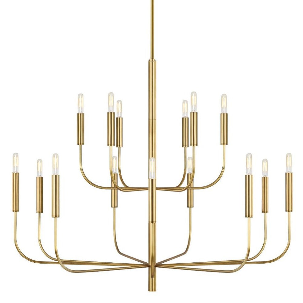 Fenella Chandelier, 15-Light Chandelier, Burnished Brass