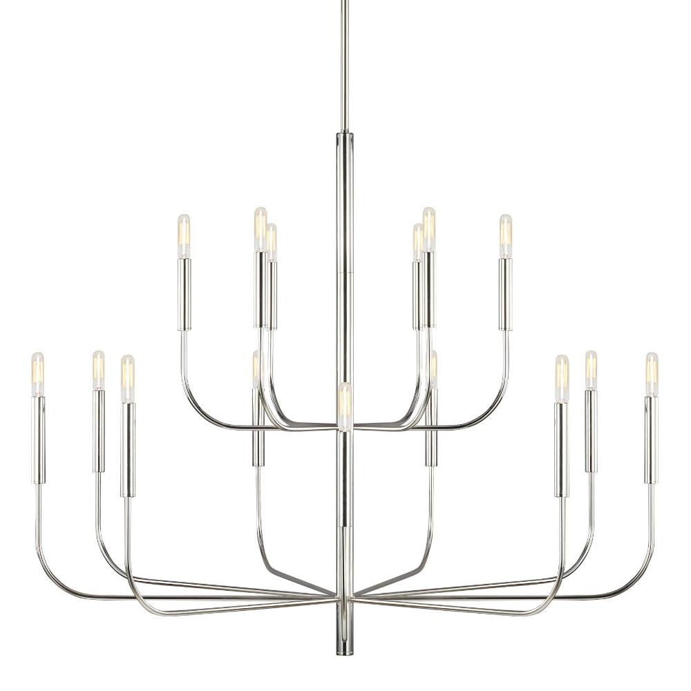 Fenella Chandelier, 15-Light Chandelier, Polished Nickel