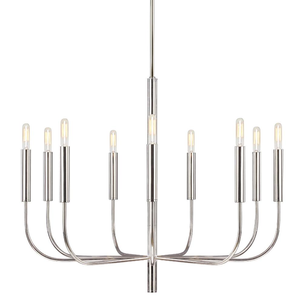 Fenella Chandelier, 9-Light Chandelier, Polished Nickel