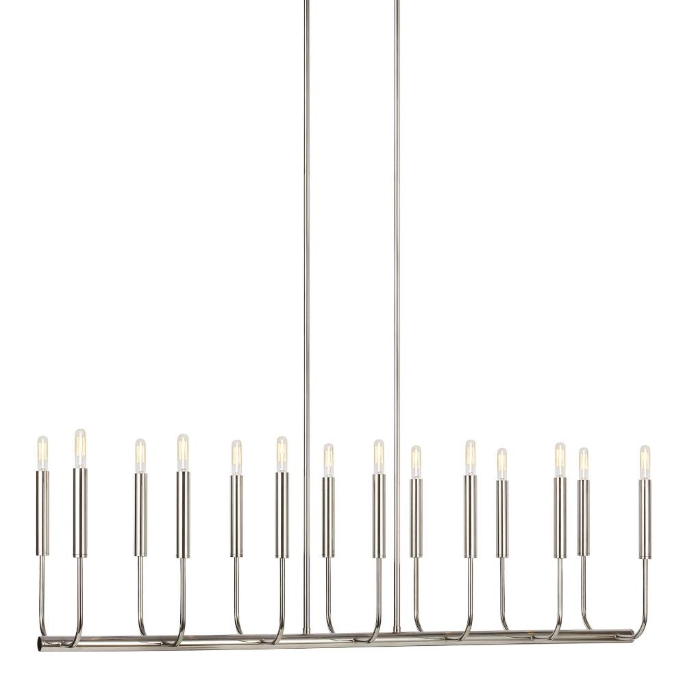 Fenella Linear Chandelier, 14-Light Chandelier, Polished Nickel