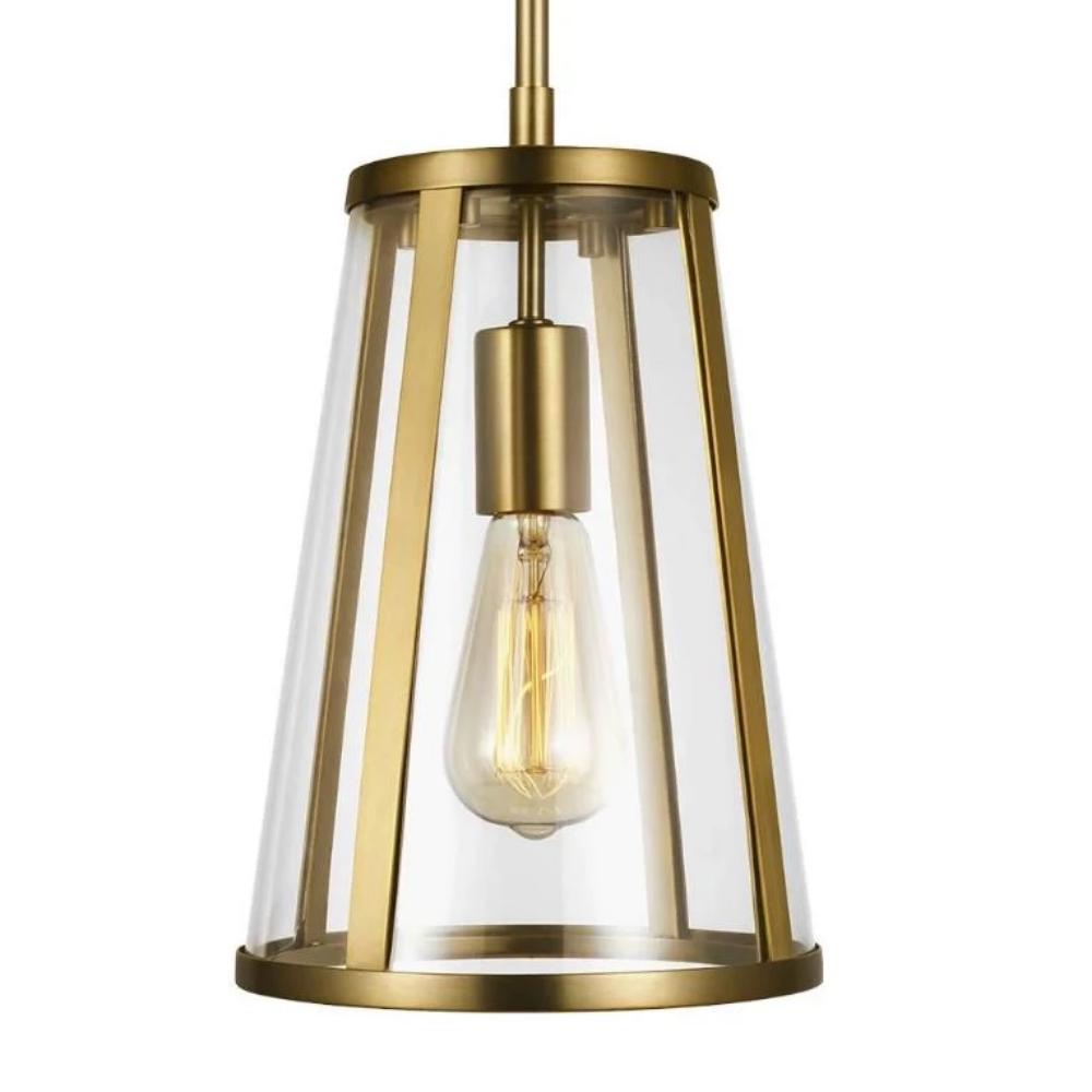 Harrow Pendant, 1-Light Mini Pendant, Burnished Brass