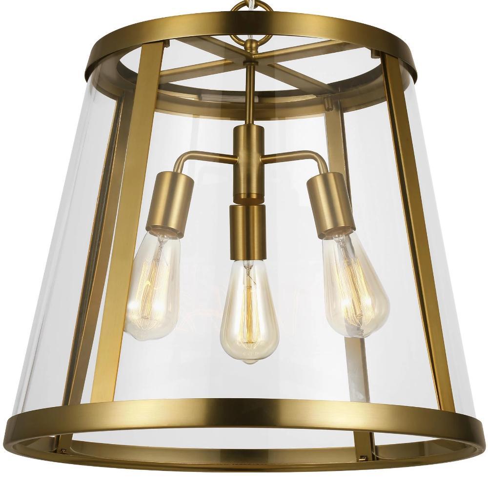 Harrow Pendant, 3-Light Pendant, Burnished Brass