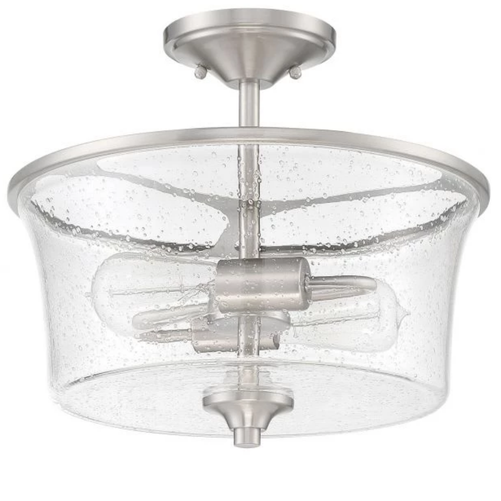 Gwyneth Ceiling Mount, 2-Light Semi-Flush Ceiling Mount, Brushed Polished Nickel
