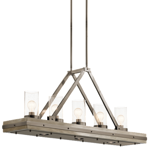 Colerne Linear Chandelier in Distressed Antique Gray Stained/Classic Pewter, by Kichler, 434391CLP