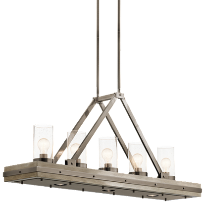 Colerne Linear Chandelier in Distressed Antique Gray Stained/Classic Pewter, by Kichler, 434391CLP