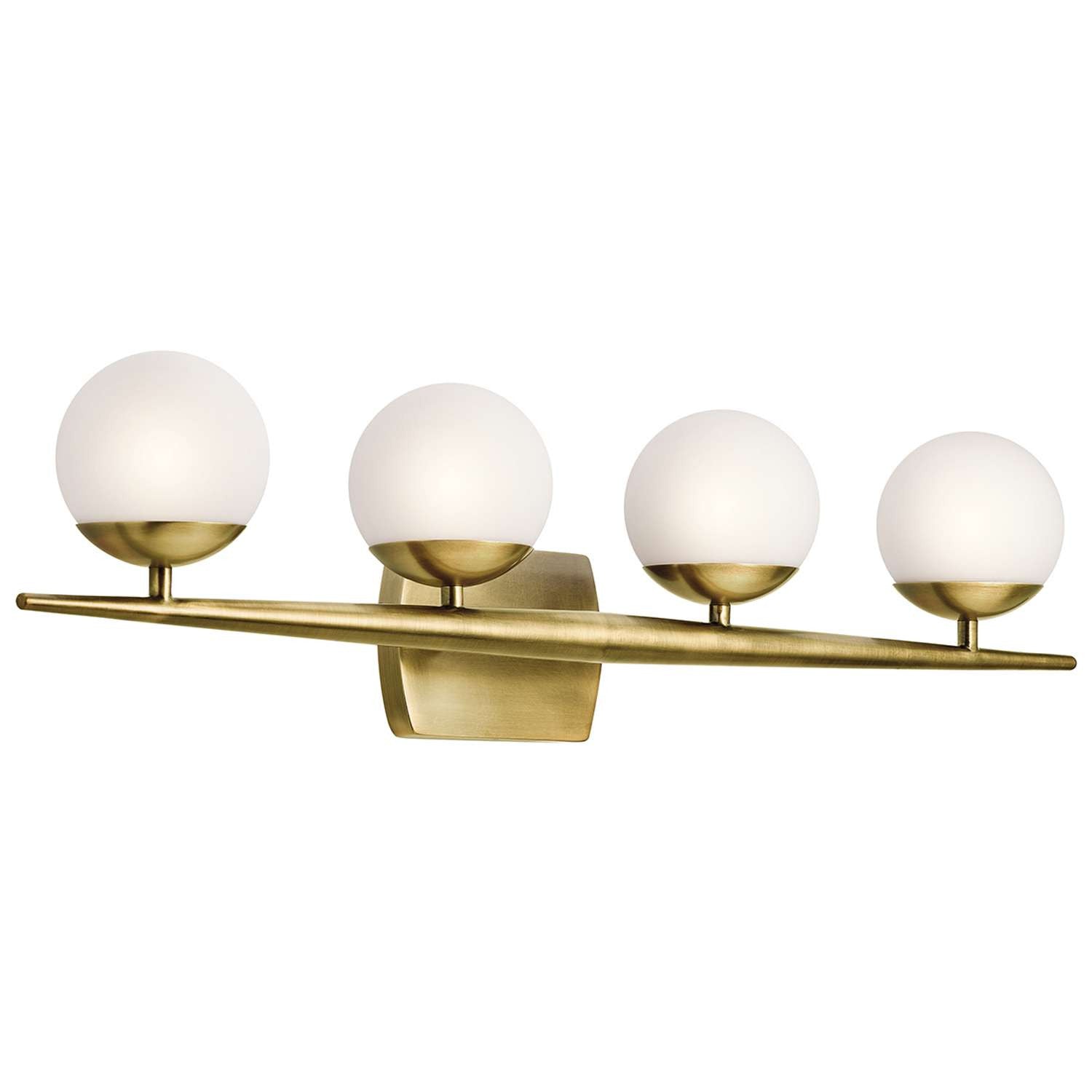 Jasper Vanity 4 Light in Natural Brass by Kichler Lighting ( 45583NBR) | Lighting Connection