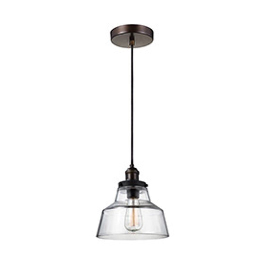 Baskin Pendant in Painted Aged Brass with a Dark Weathered Zinc Finish by Murray Feiss, P1348PAGB/DWZ