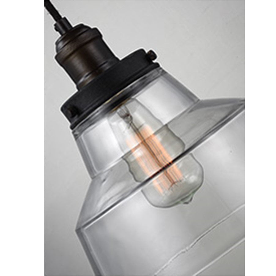 Baskin Pendant in Painted Aged Brass with a Dark Weathered Zinc Finish by Murray Feiss, P1348PAGB/DWZ