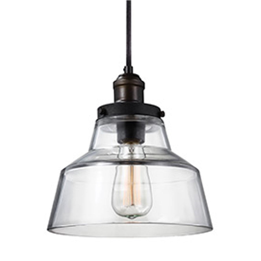 Baskin Pendant in Painted Aged Brass with a Dark Weathered Zinc Finish by Murray Feiss, P1348PAGB/DWZ