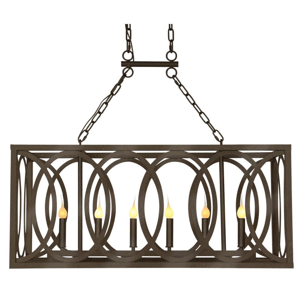 New Orleans Linear Lantern, Linear Chandelier, Metallic Bronze