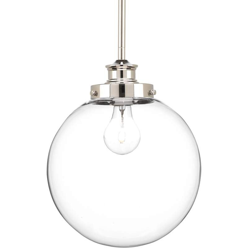 Penn Clear Glass Globe in Polished Nickel by Progress Lighting P5070-104
