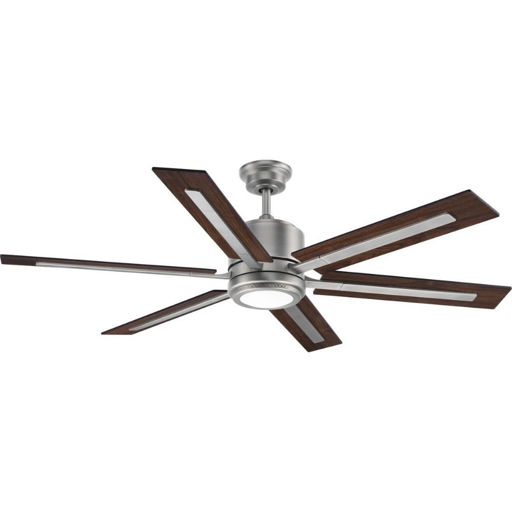 Glandon Ceiling Fan, 60 Inch Fan, Antique Nickel, Walnut Blades