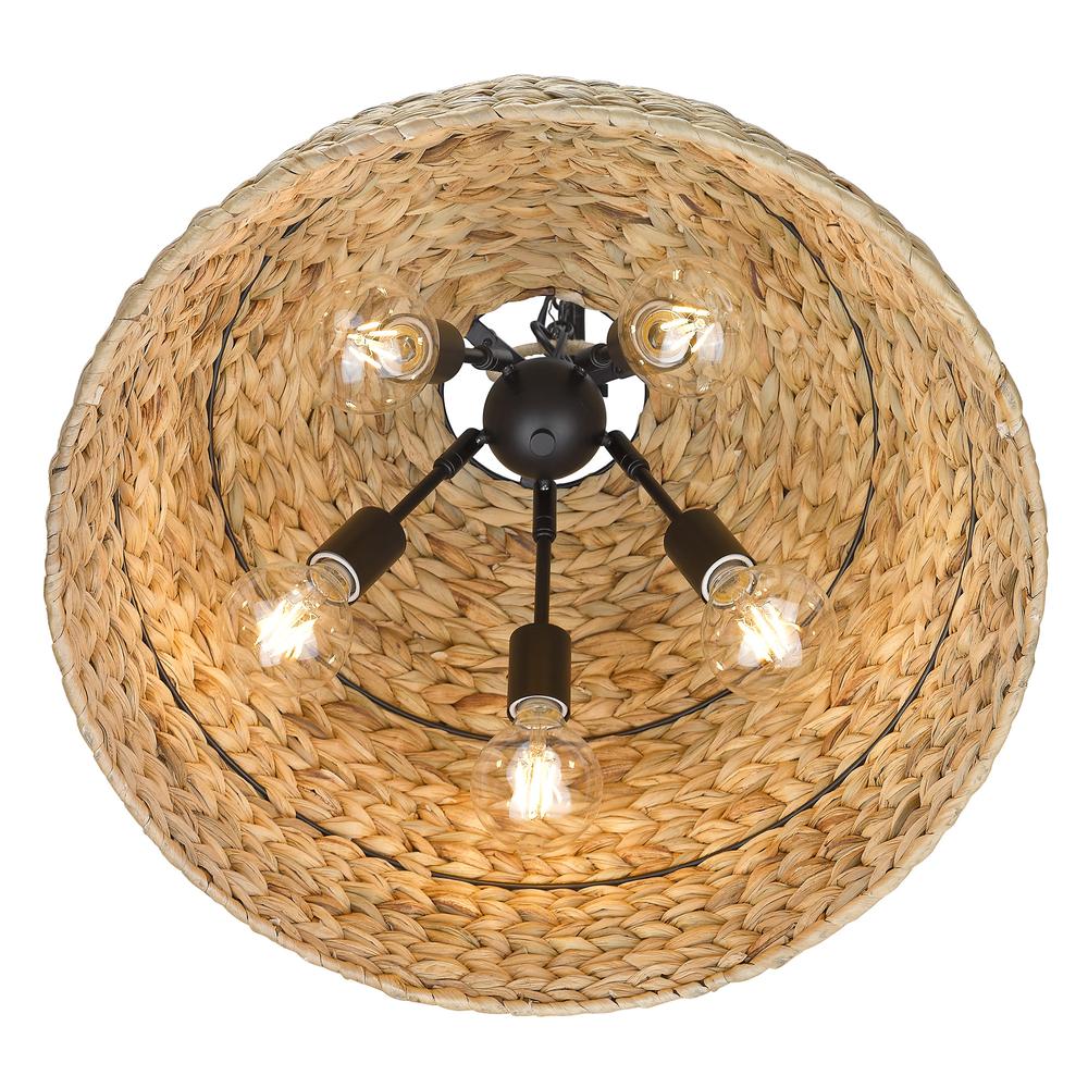 Remi 5-Light Woven Pendant, Pendant, Sweet Grass Shade