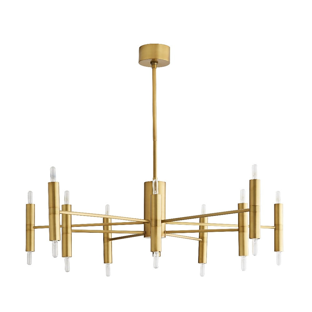 Savio Gold Chandelier, Chandelier, Antique Brass