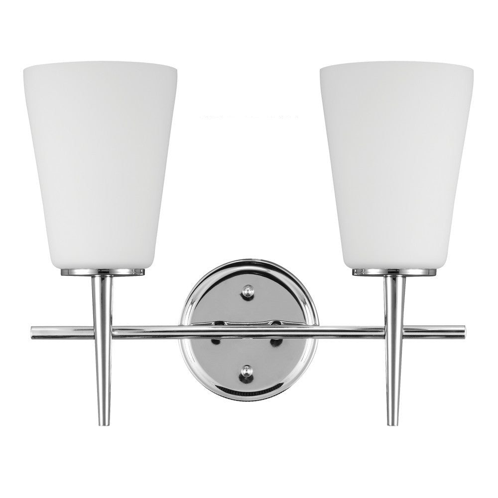 2 Light Driscoll Bath Light in Chrome, by Seagull Lighting, 4440402-05