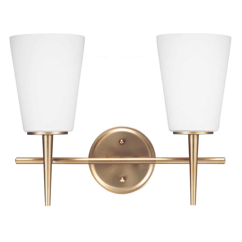 2 Light Driscoll Bath Light in Satin Bronze, by Seagull Lighting, 4440402-848