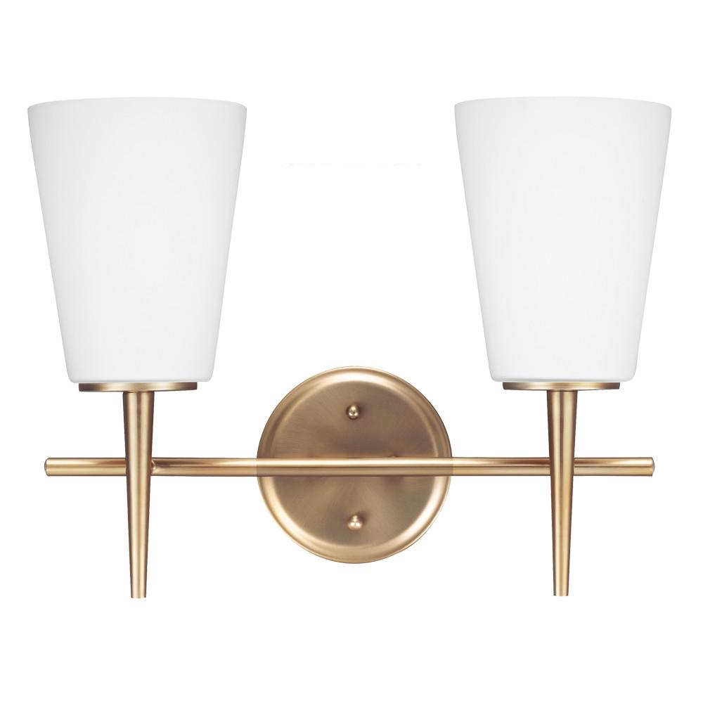 2 Light Driscoll Bath Light in Satin Bronze, by Seagull Lighting, 4440402-848
