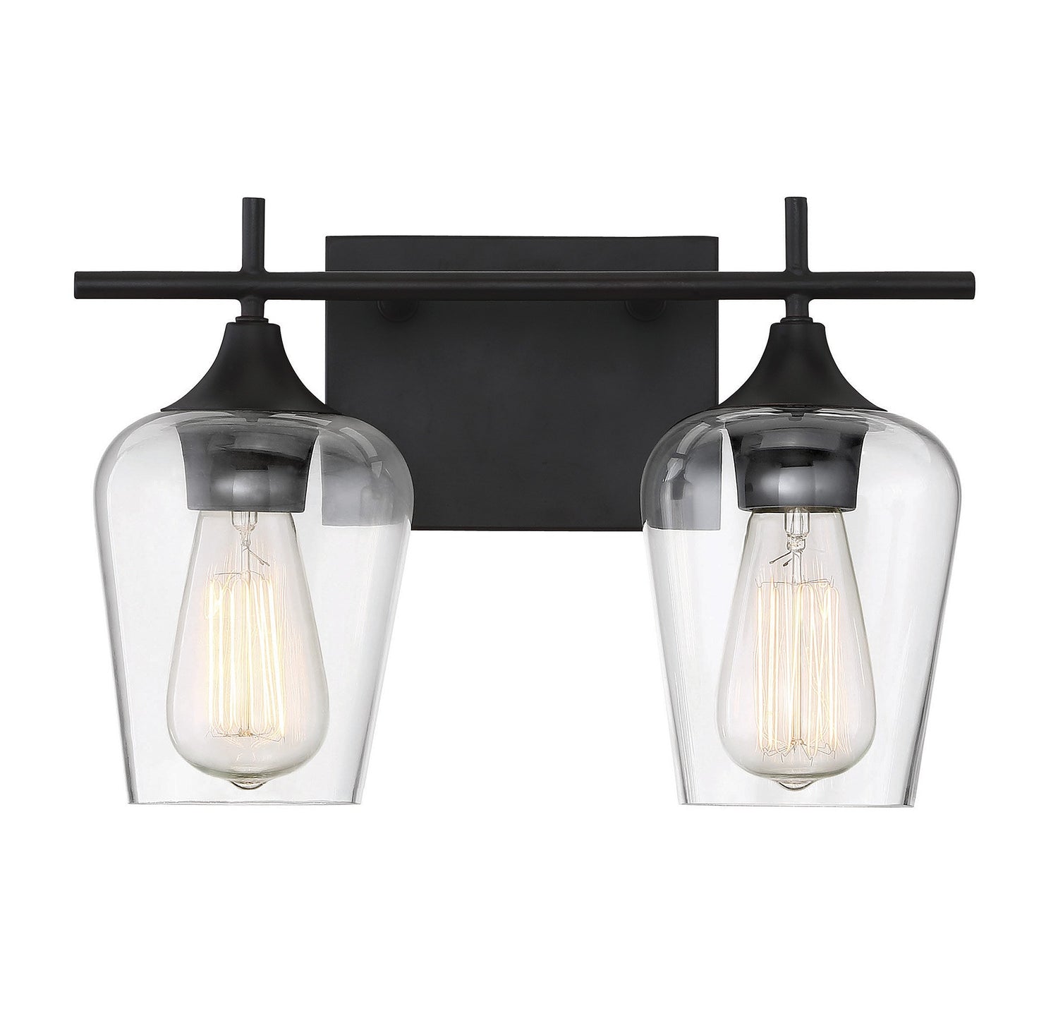 Octave 2 Light Vanity in English Bronze with Clear Glass Shades by Savoy House 8-4030-2-13