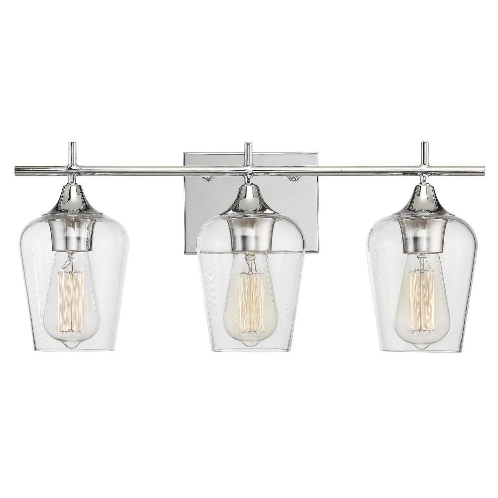 Octave 3 Light Vanity in Polished Nickel with Clear Glass Shades by Savoy House 8-4030-3-11