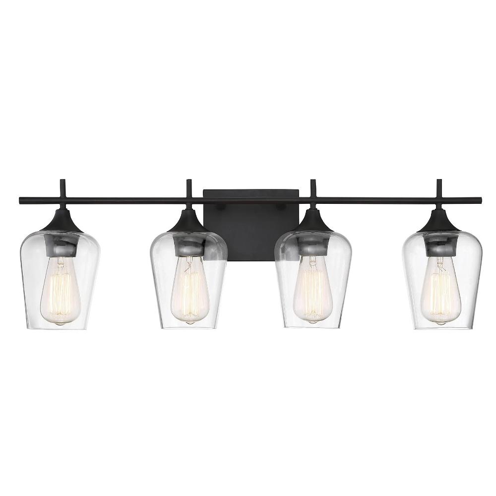 Octave 4 Light Vanity in English Bronze with Clear Glass Shades by Savoy House 8-4030-4-13