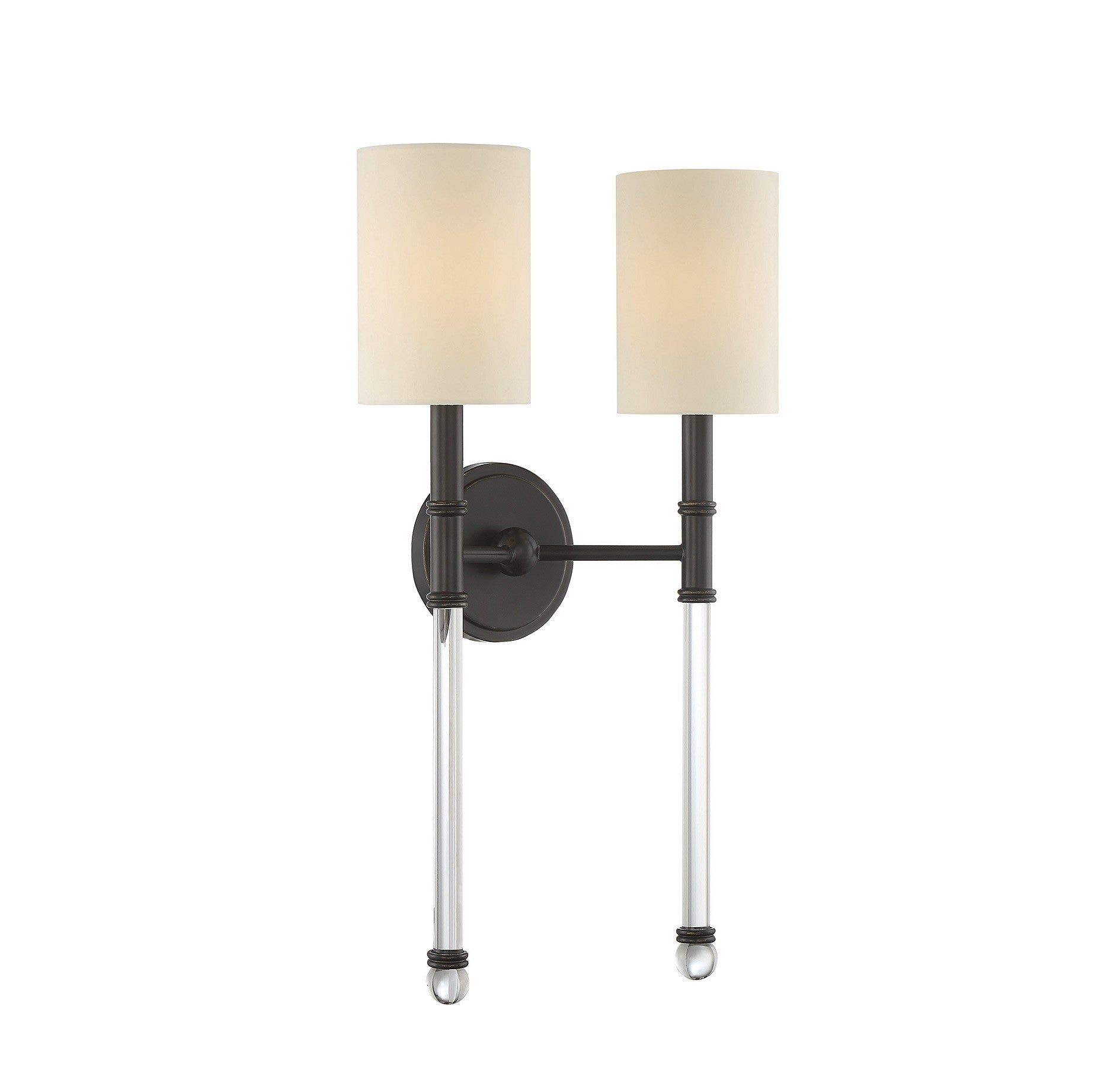 Savoy House Fremont 2 Light Wall Sconce in Classic Bronze and Soft White Fabric Shade 9-103-2-144