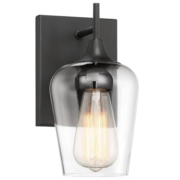 Octave 1 Light Vanity in English Bronze with Clear Glass Shade by Savoy House 9-4030-1-13