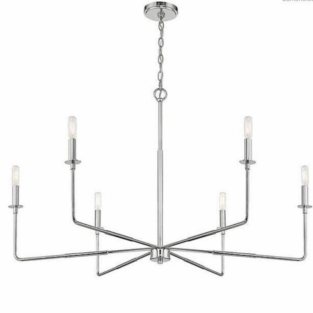 Harrison Chandelier, Chandelier, Polished Nickel