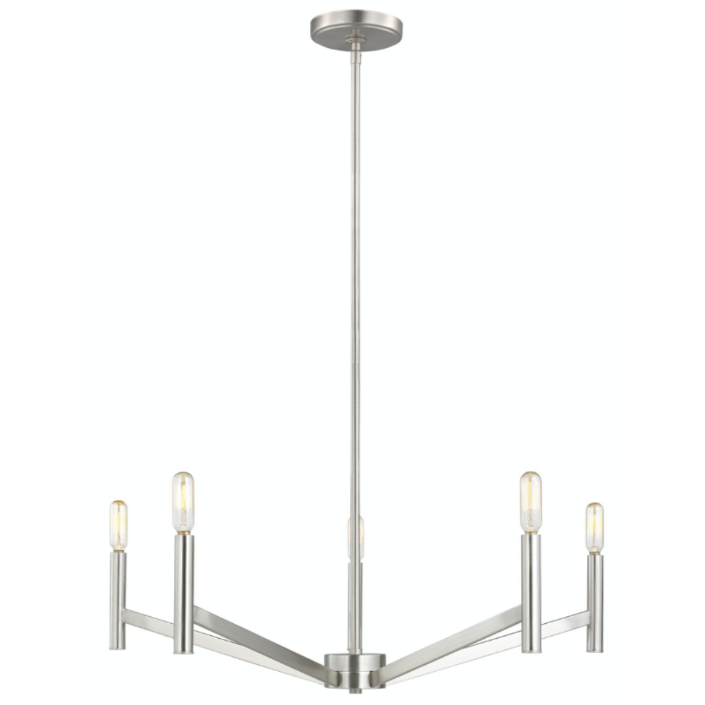 Devi Chandelier, Chandelier, Brushed Nickel