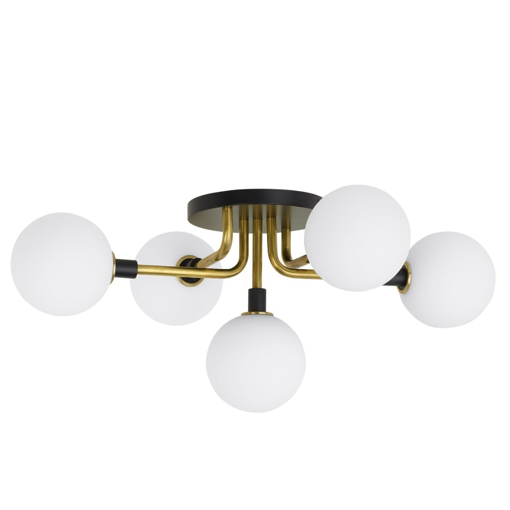 Ambra Flush Mount, Flush Mount, Opal Brass