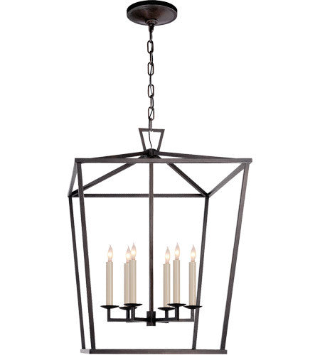 Darlana 6 Light Large Lantern in Aged Iron by Visual Comfort CHC2176AI