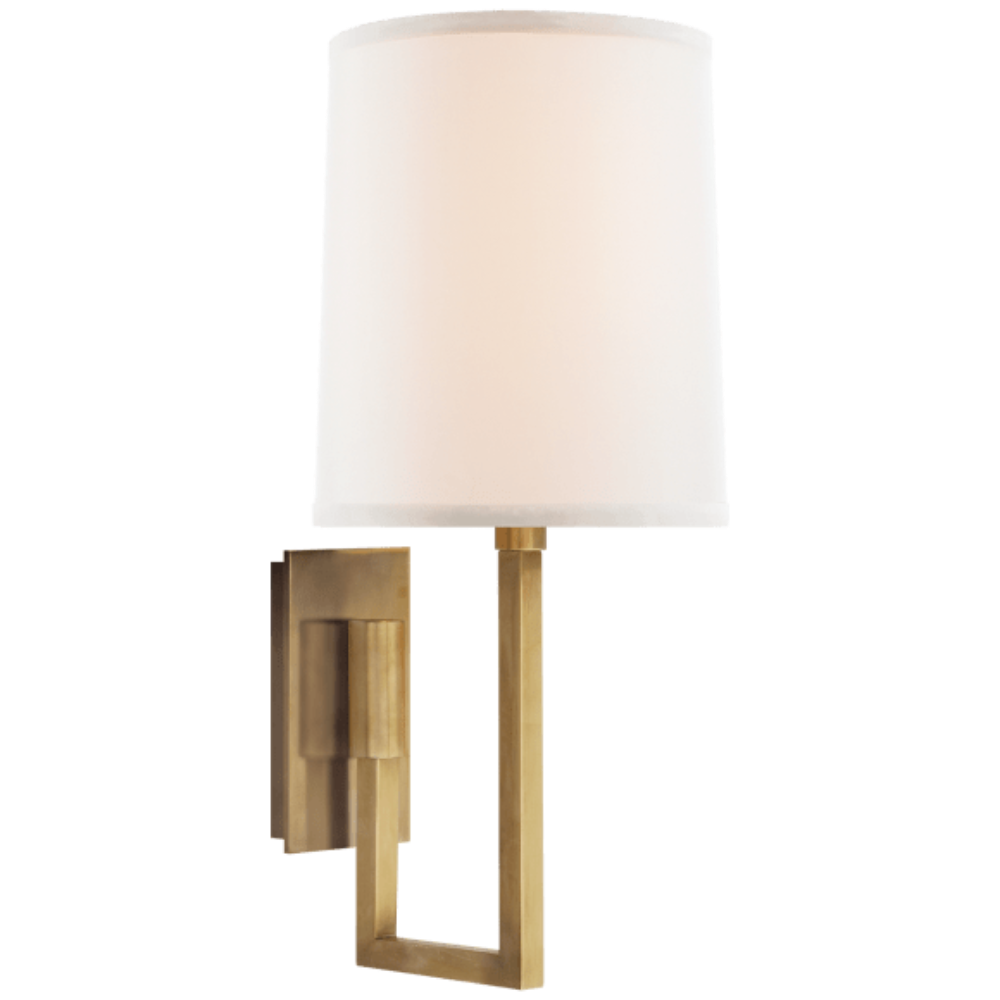 Sibyl Sconce, Shaded Sconce, Soft Brass