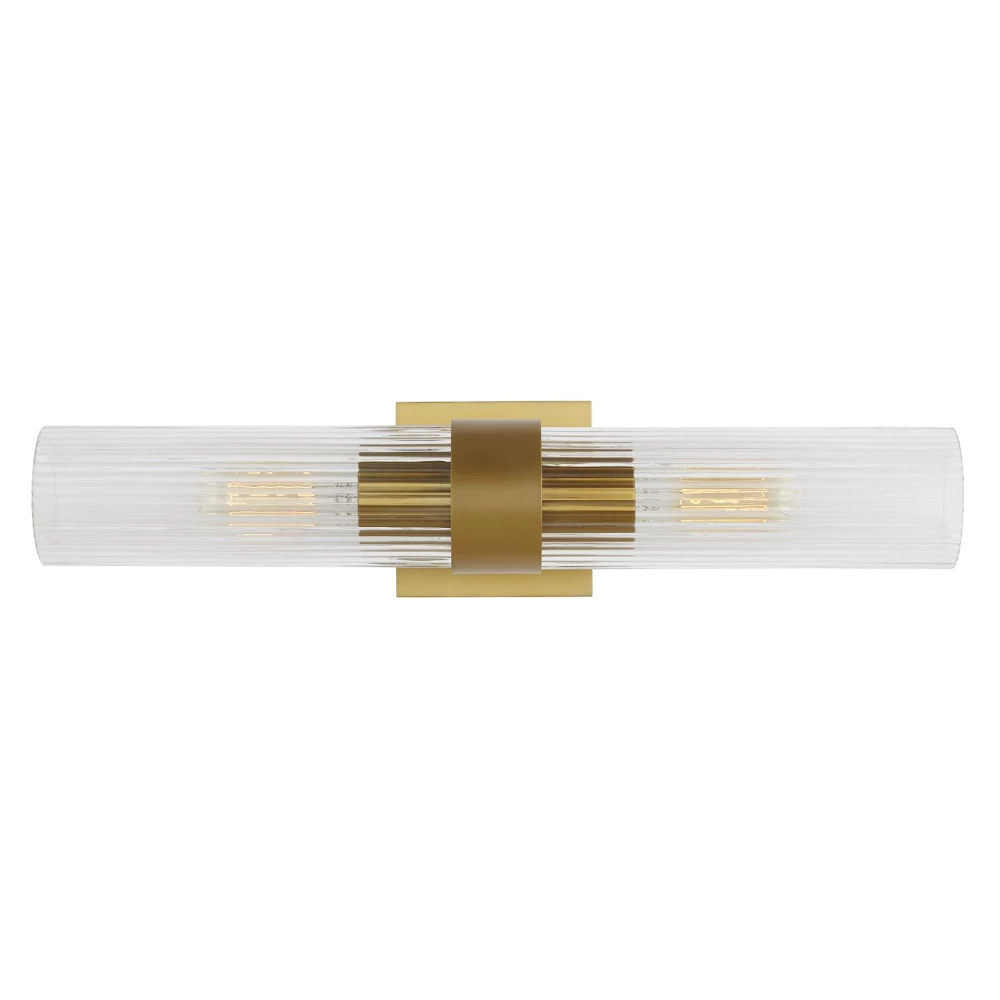 Eleanor Fluted Glass Sconce, Sconce, Burnished Brass
