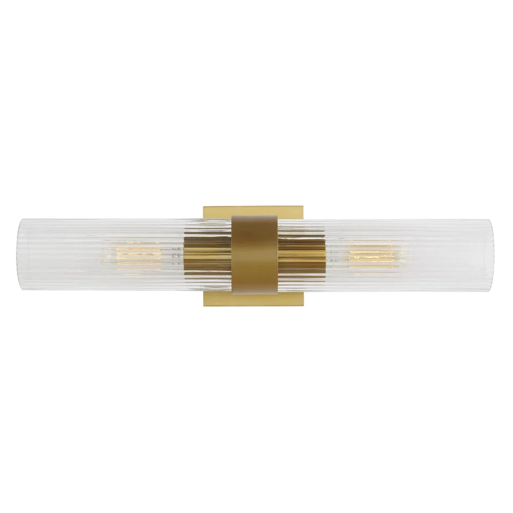 Eleanor Fluted Glass Sconce, Sconce, Burnished Brass