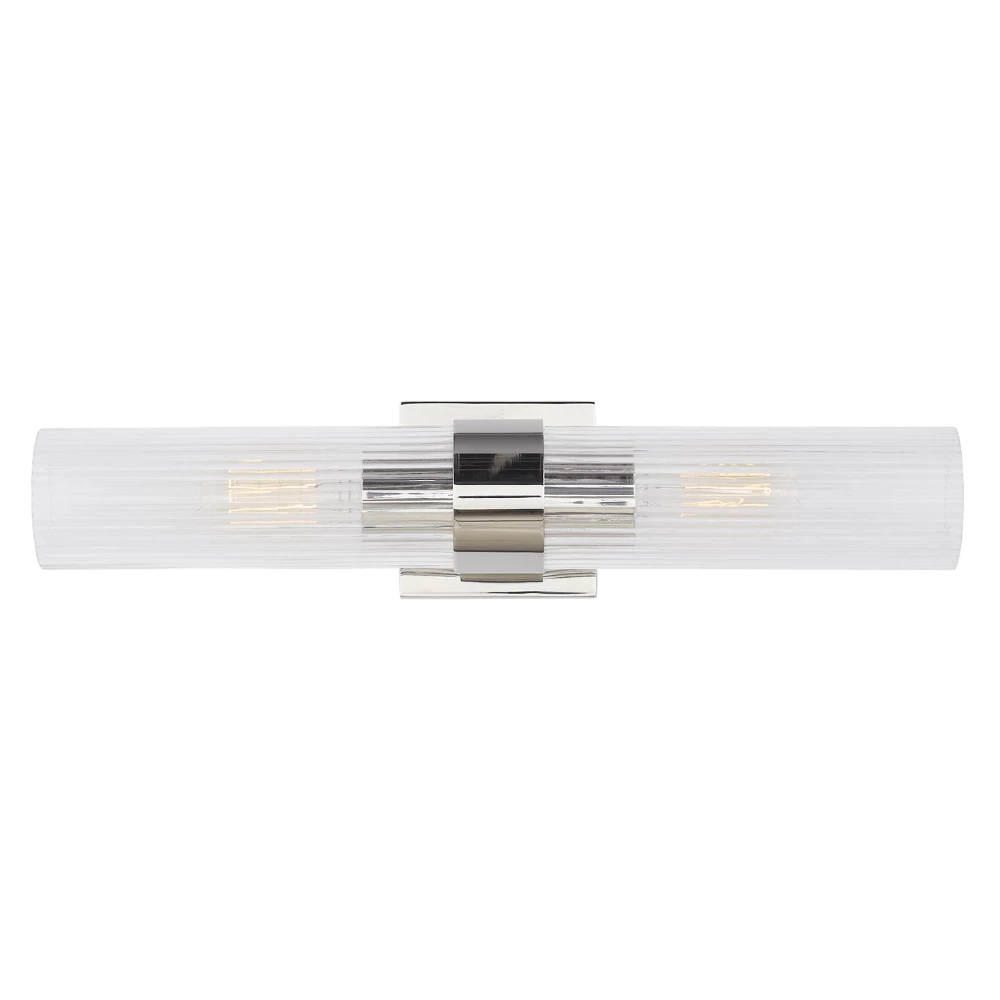Eleanor Fluted Glass Sconce, Sconce, Polished Nickel