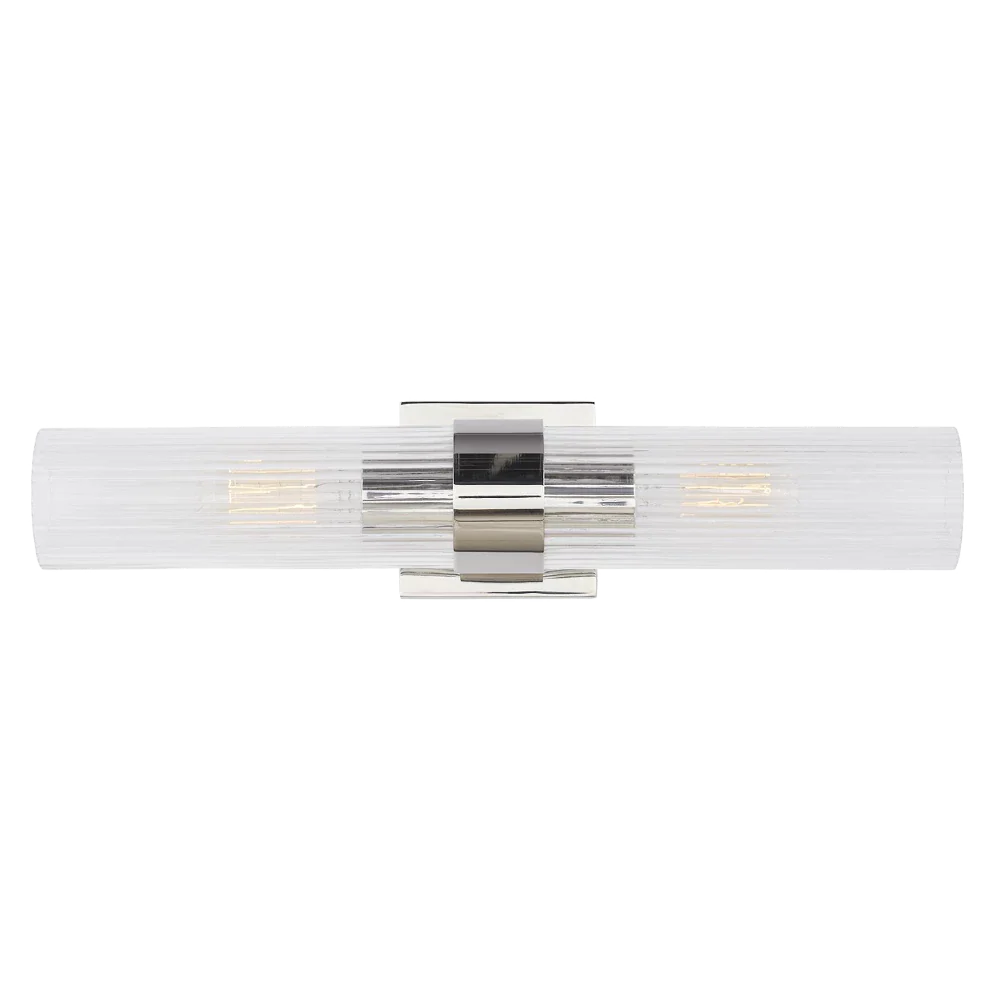 Eleanor Fluted Glass Sconce, Sconce, Polished Nickel