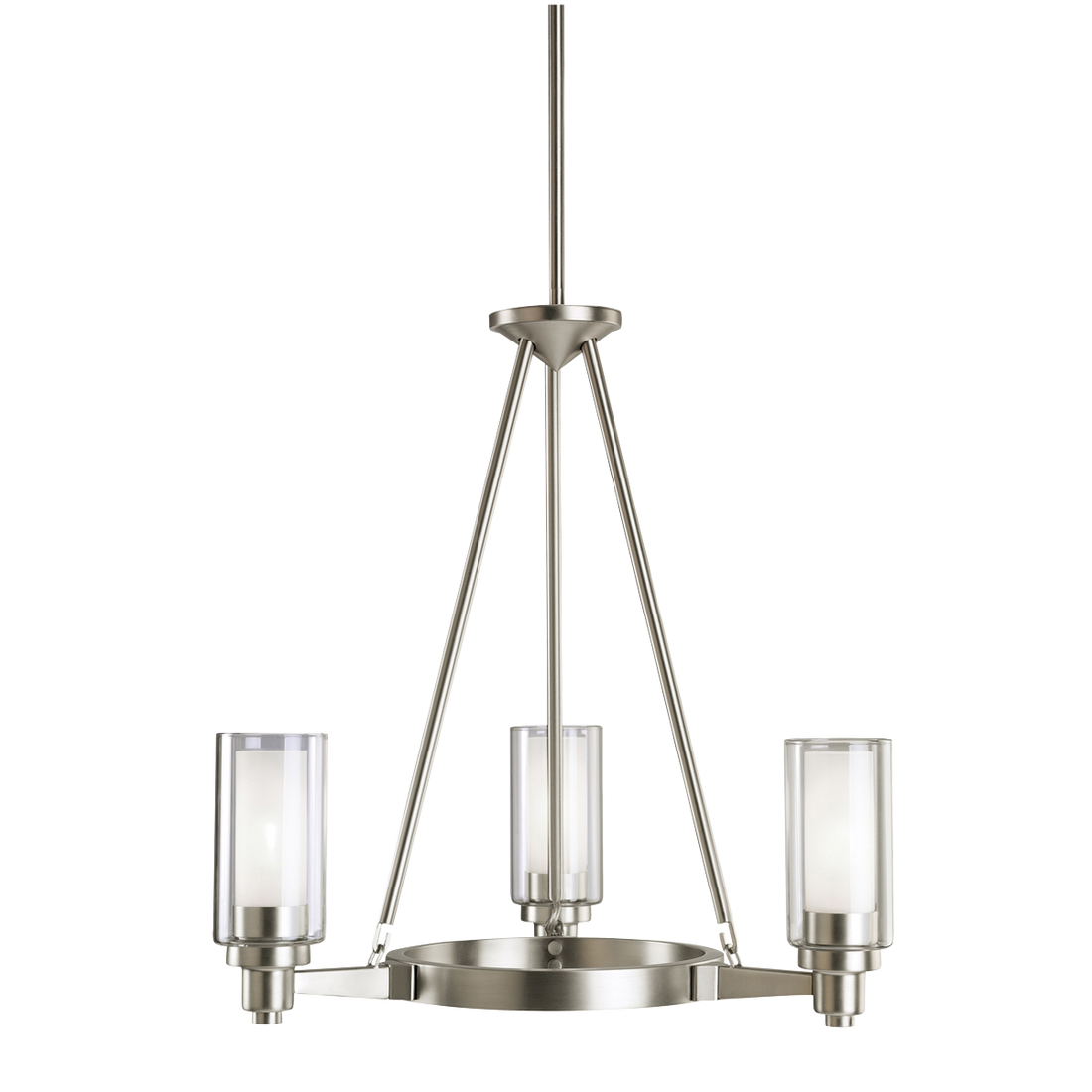 Circolo 3-Light Chandelier in Brushed Nickel, by Kichler, 2343NI