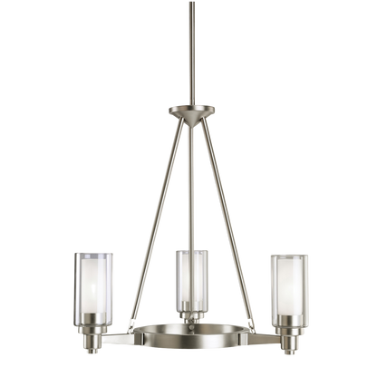 Circolo 3-Light Chandelier in Brushed Nickel, by Kichler, 2343NI