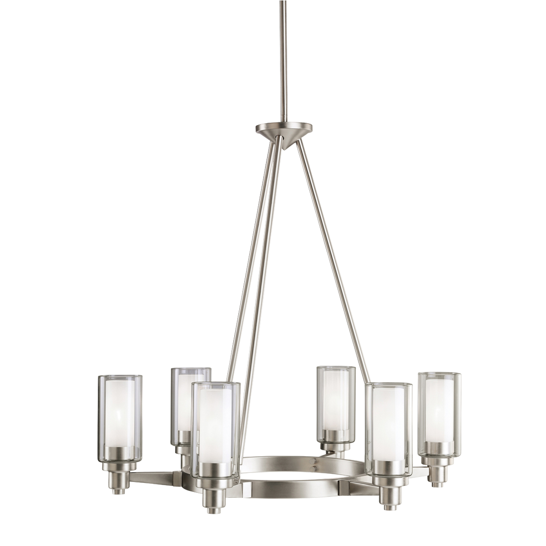 Circolo 5-Light Chandelier in Brushed Nickel, by Kichler, 2344NI