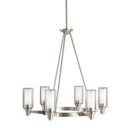 Circolo 5-Light Chandelier in Brushed Nickel, by Kichler, 2344NI