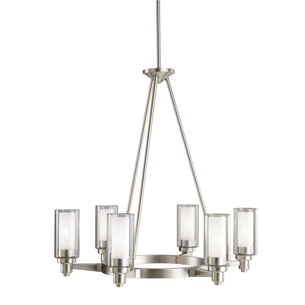 Circolo 6-Light Chandelier in Brushed Nickel, by Kichler, 2344NI