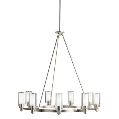 Circolo 9-Light Chandelier in Brushed Nickel, by Kichler, 2346NI