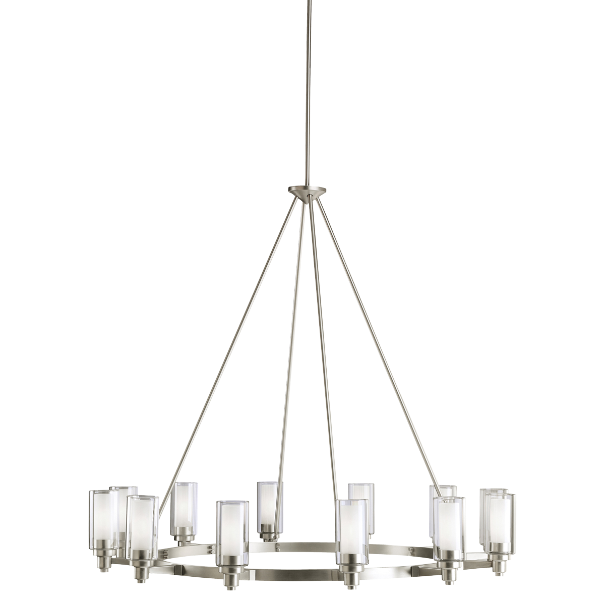 Circolo 12-Light Chandelier in Brushed Nickel, by Kichler, 2347NI