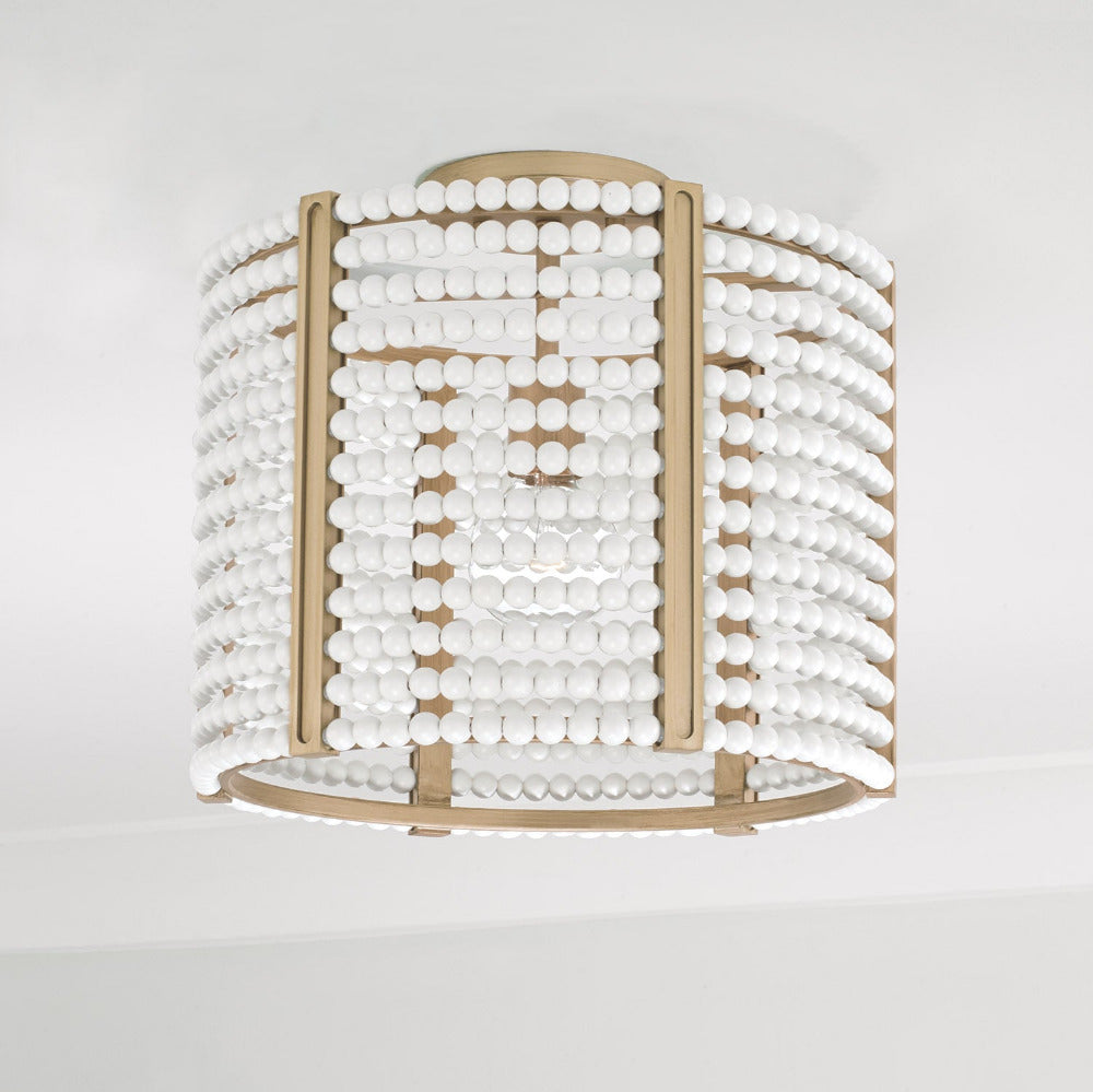 Chenoa Flushmount, Flushmount, Aged Brass