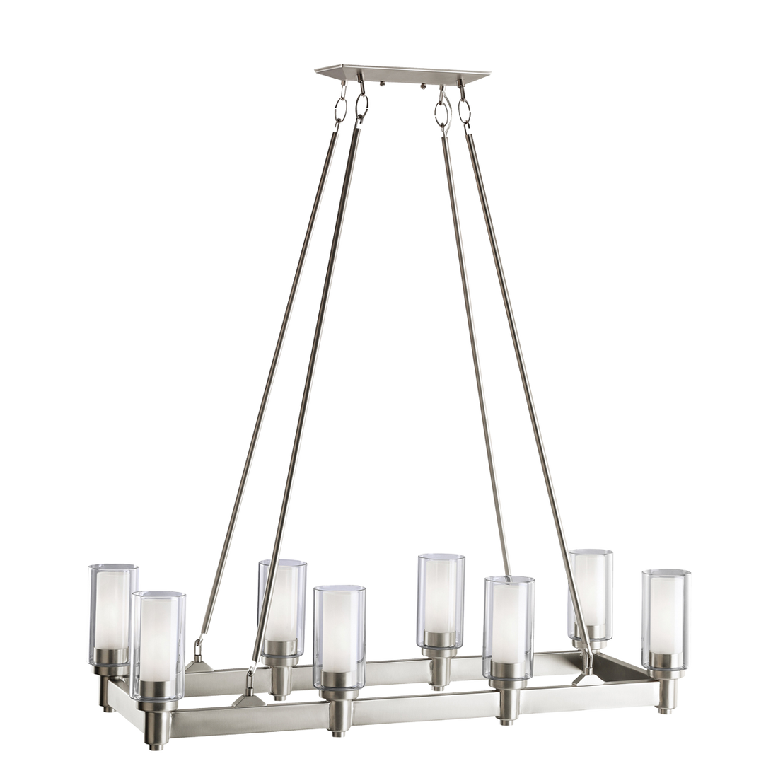 Circolo Linear Chandelier in Brushed Nickel, by Kichler, 2943NI