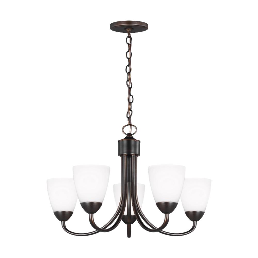 Barton Five Light Chandelier, Chandelier, Bronze